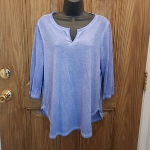Blue 3/4 Sleeve Relaxed Tunic